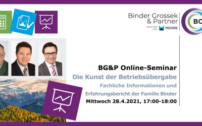 B2B Online-Seminar „Die Kunst der Betriebsübergabe – Fachliche Informationen & Erfahrungsbericht der Familie Binder“